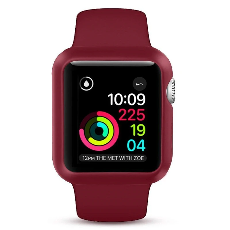 Спортивный ремешок для Apple Watch 3 2 1 ремешок с ТПУ чехол iWatch 38 мм 42 мм мягкий силиконовый Спорт на открытом воздухе Ремешки для наручных часов браслет