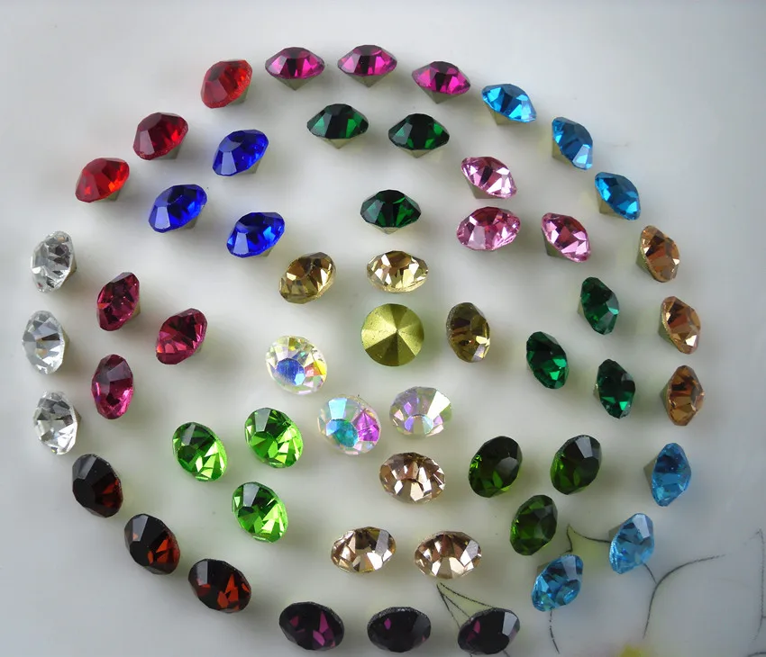 14 шт. круглые стеклянные Чехлы для обуви и шляпы 8 мм|decorative applique|point backpoint back rhinestones |