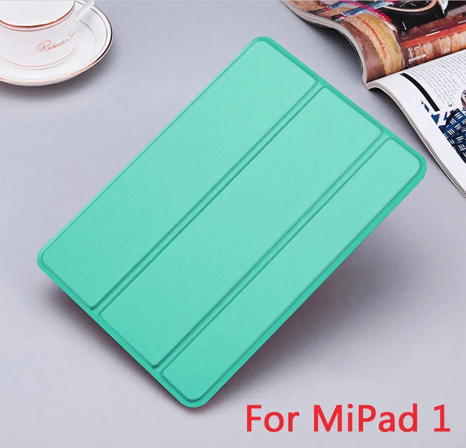 green for mipad 1 Mi pad 4 чехол из искусственной кожи ультра тонкий чехол для Xiao mi pad 1 2 3 mi Pad 4 Plus mi pad1 mi pad2 mi pad3 задняя смарт-крышка защитная - Цвет: green for mipad 1