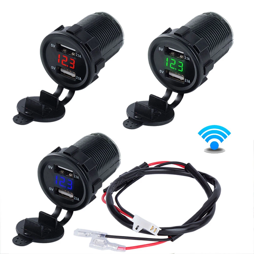 Автомобильное зарядное устройство с двумя usb портами для прикуривателя 4.2A