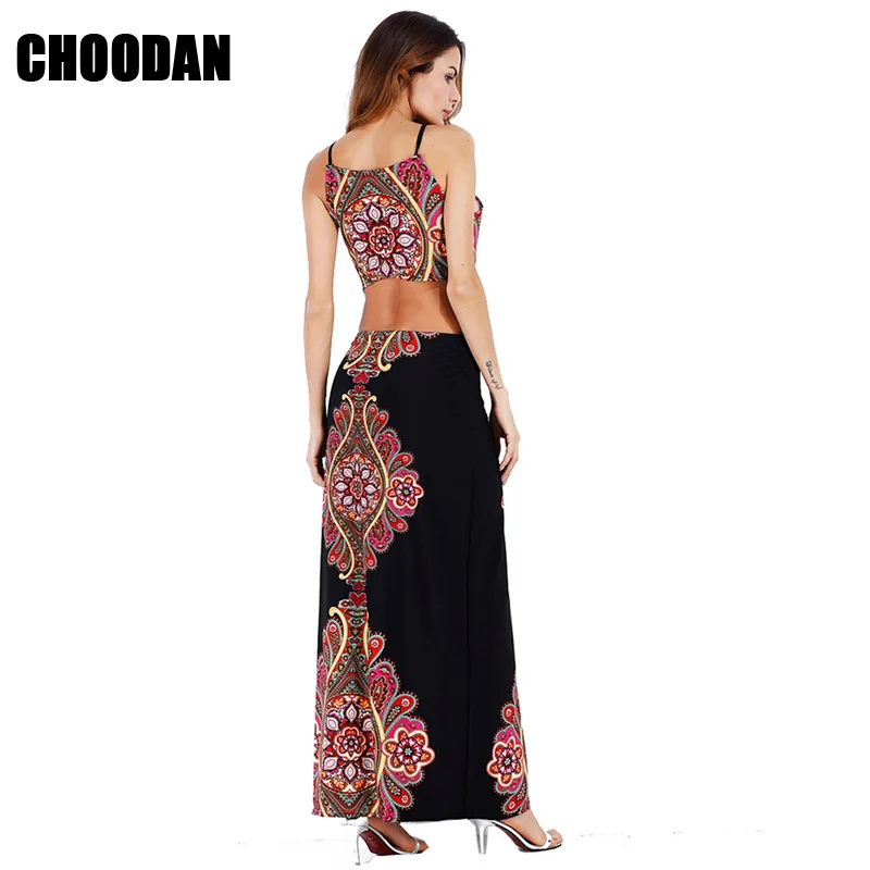 Бохо платье Для Женщин Принтом Винтажные наряды 2018 Новая мода лето Женский