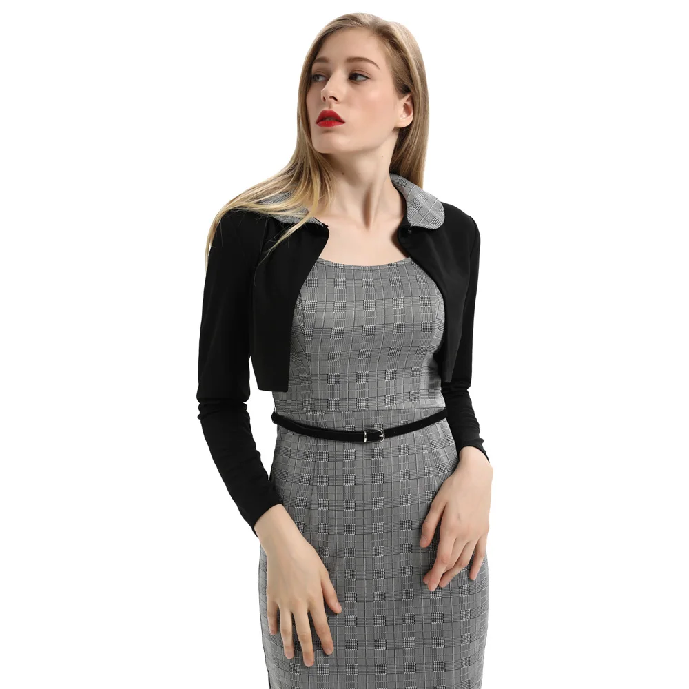 Belle Poque, женское болеро с длинным рукавом, накидка, пальто в клетку, болеро, кардиган, жакет, топ, накидка, размер S-2XL