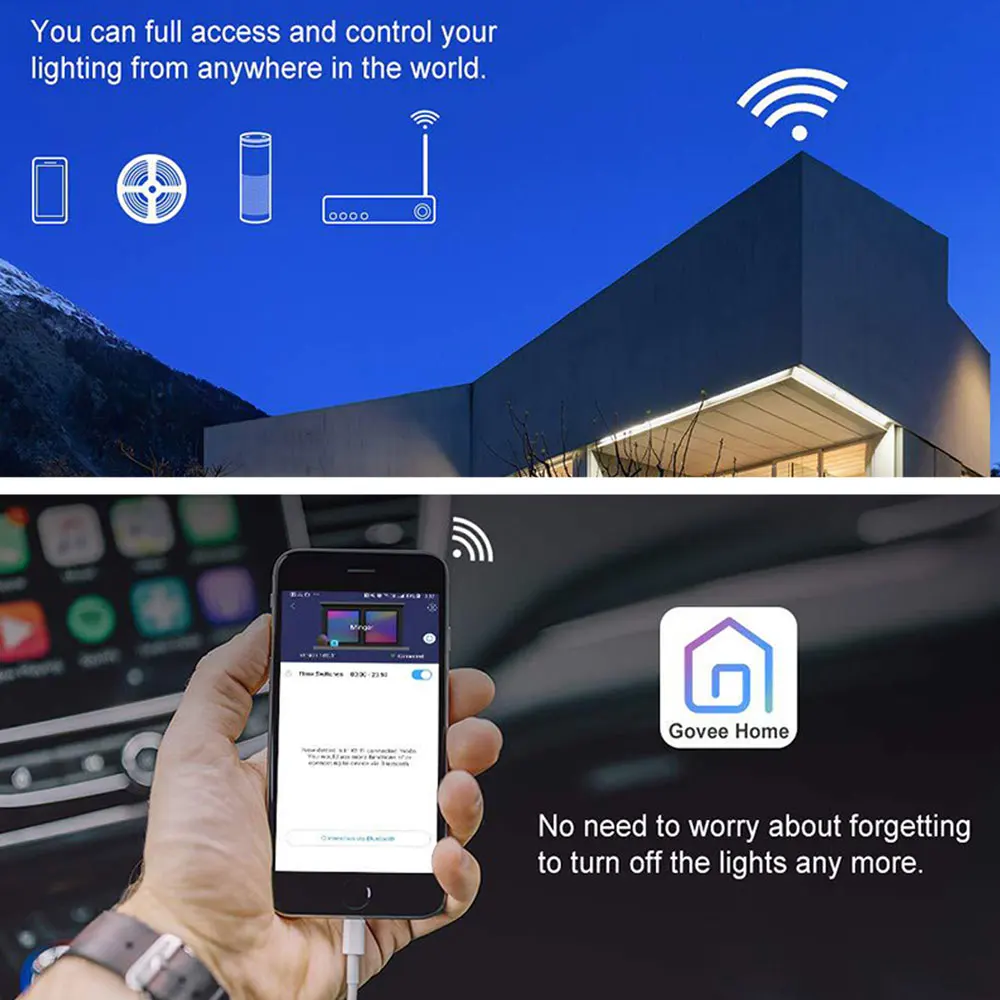 Светодиодный GLE IP65 WiFi умный светодиодный светильник 150 светодиодный s обновление WiFi Беспроводное управление через приложение светодиодный Светодиодный ленточный светильник для кухни Рождественский светильник s Декор