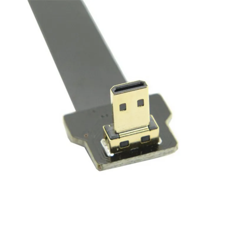 Поворотный плоский кабель 90 градусов FPV Micro HDMI совместимый штекер мини гнездо FPC