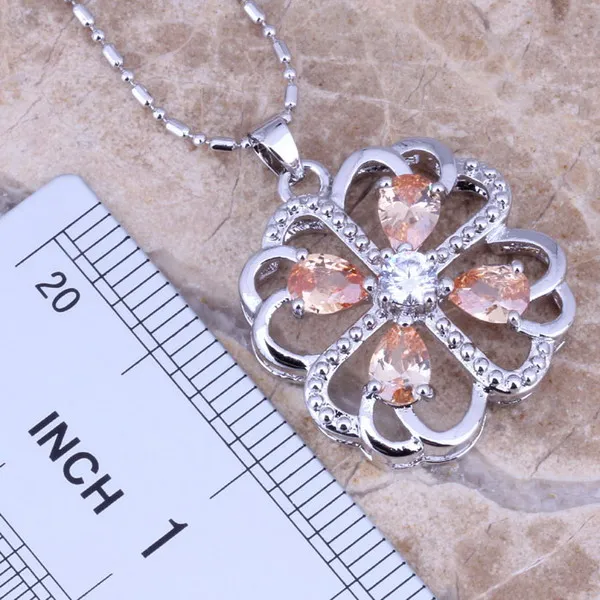 Харизматические цвета шампань морганит Посеребренные Ювелирные наборы серьги