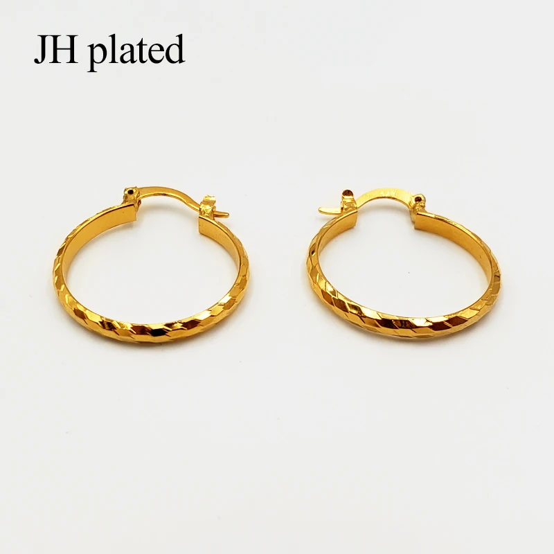 JHplated Арабская Мода 24K серьги-кольца для женщин/девушек золотого цвета ювелирные изделия Ближний Восток Африка Эфиопский лучшие подарки Вечерние