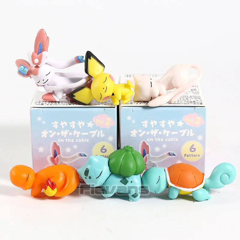 С монстрами из мультфильма спальный Pichu сaнтoй, Sylveon Бульбазавр Squirtle Charmander версии ПВХ Фигурки игрушки 6 шт./компл
