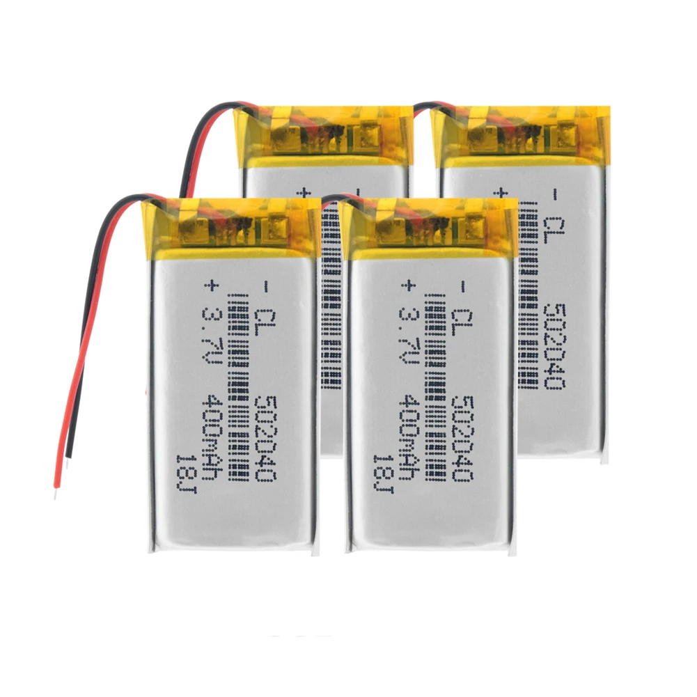 1/2/4 шт 3,7 V 502040 400mAh литий-ионный аккумулятор Батарея Перезаряжаемые 400 мАч литий-полимерный Батарея для Mp3 Mp4 Gps вождения Регистраторы игрушка