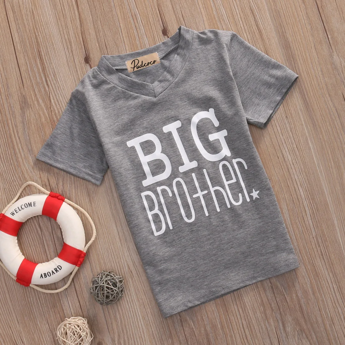 Cute Brothers Clothes Little Brother Baby Boy Romper Big T-shirt Tee Tops Matching Outfit Brotherhood Symbolic |