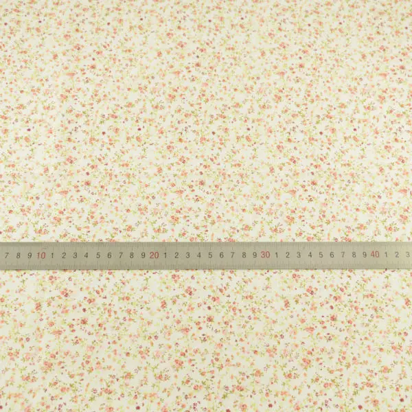100% Light Yellow Cotton Fabric Printed Mini Flowers and Leaf Design Tela Art Work Patchwork Home Texitle Fat Quarter Doll's DIY|cotton