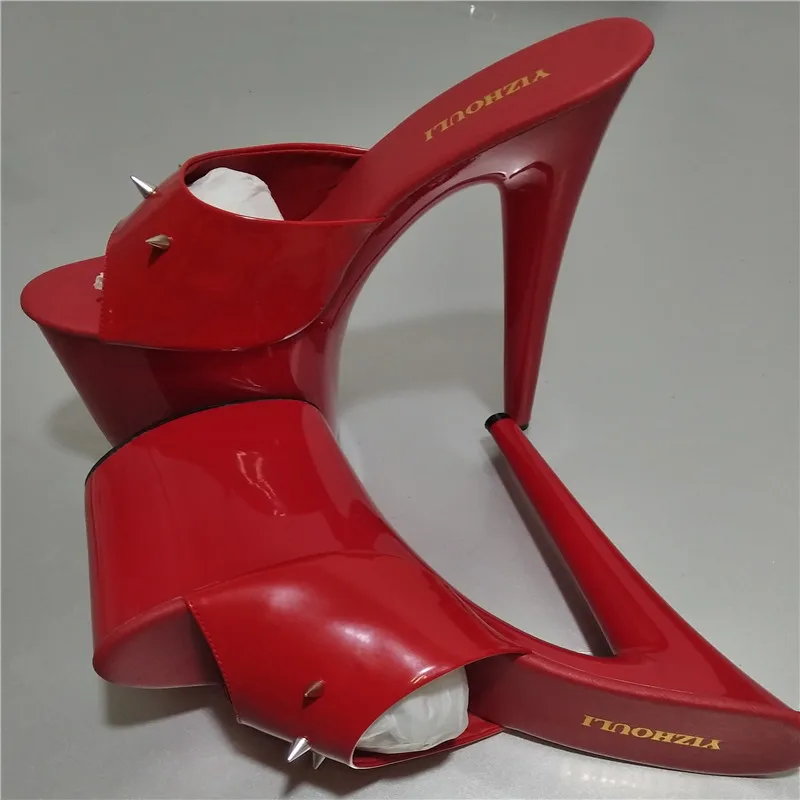 Туфли на высоком каблуке 20 см шлепанцы журнал пикантные Клубные туфли 8 дюймов