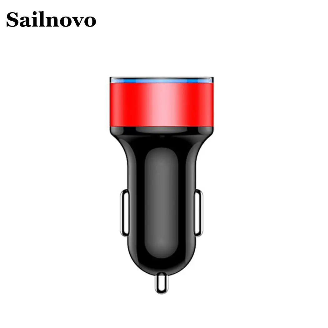Автомобильное зарядное устройство 3x6 см с двумя usb портами 3 1 А 5 В светодиодный