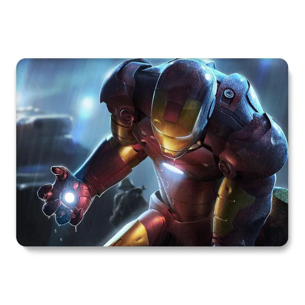 Чехол для ноутбука Железный человек для macbook Touch ID Air 13 A1932 Pro retina 11 12 13 15 A2159 A1708 A1706 A1989 Сенсорная панель+ чехол для клавиатуры