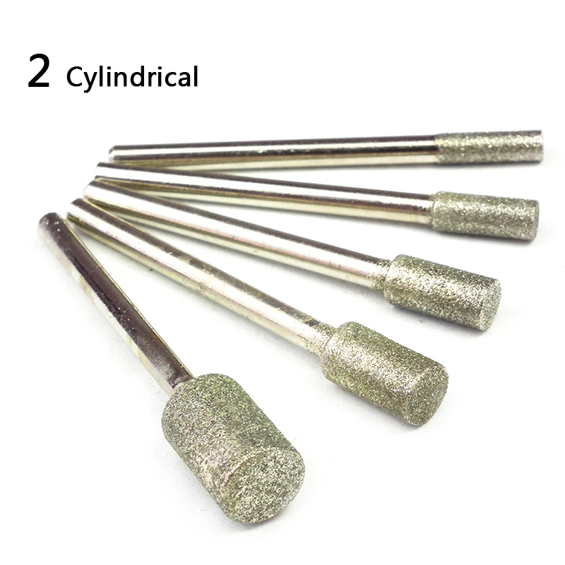 Круглые алмазные шлифовальные головки набор боров 5 шт.|bur set|diamond grinding headgrinding head |