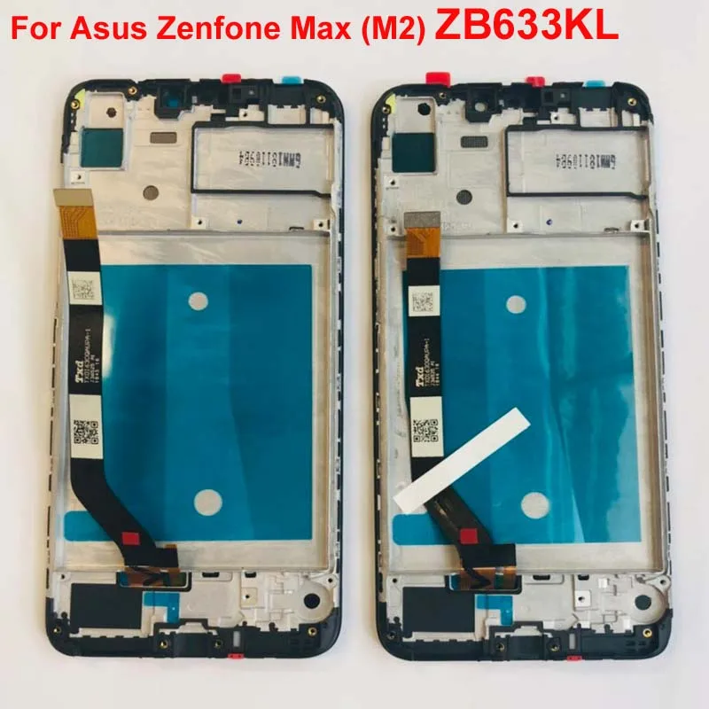 Для 6,2" Asus Zenfone Max M2 ZB633KL/ZB632KL X01AD ЖК-экран+ сенсорная панель дигитайзер с рамкой для ZB633KL/ZB632K