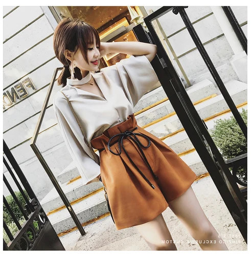 Женский летний комплект из 2 предметов небольшой топ с коротким рукавом и