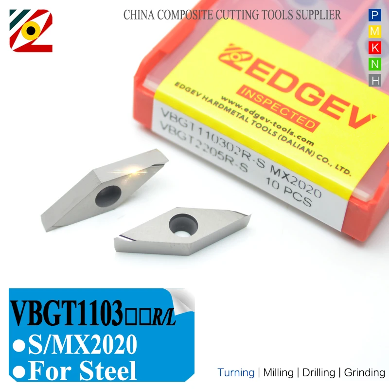 

Твердосплавные вставки EDGEV Cermet VBGT110302/04R VBGT1103002/4L S MX2020, токарный станок с ЧПУ, токарные инструменты для замены S TN60