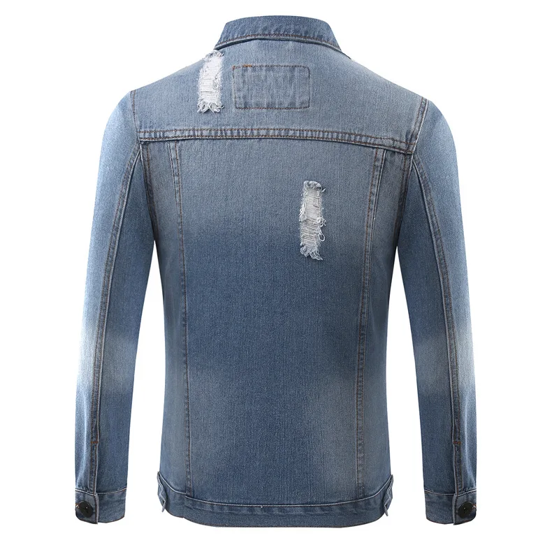 Мужские Джинсовые Куртки Лучшее Качество Модные Джинсы Slim Fit Повседневная