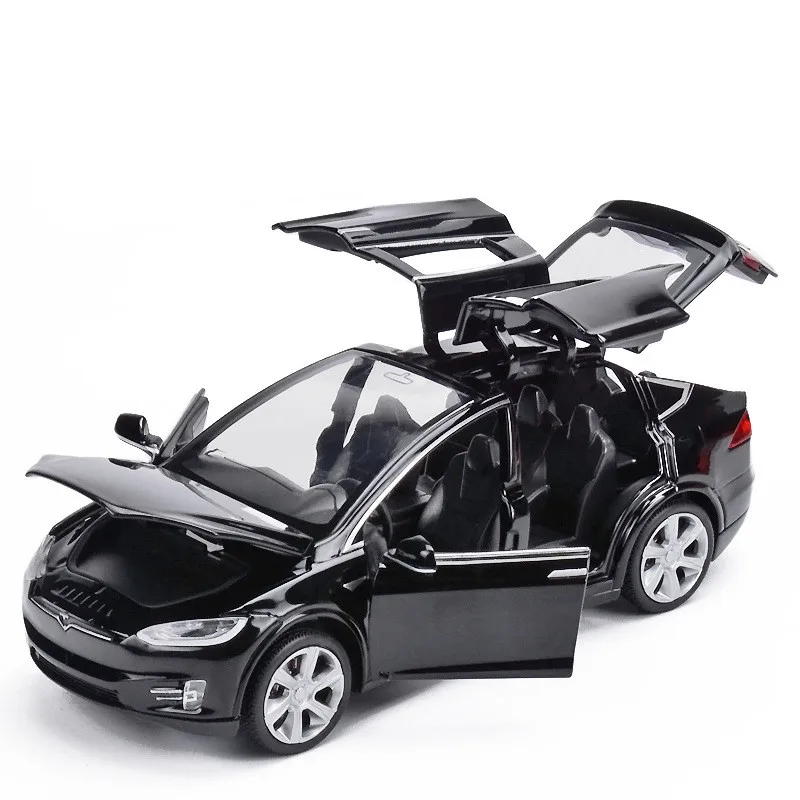 Очень крутой 1:32 Tesla внедорожный сплав модель моделирование литого металла звук и