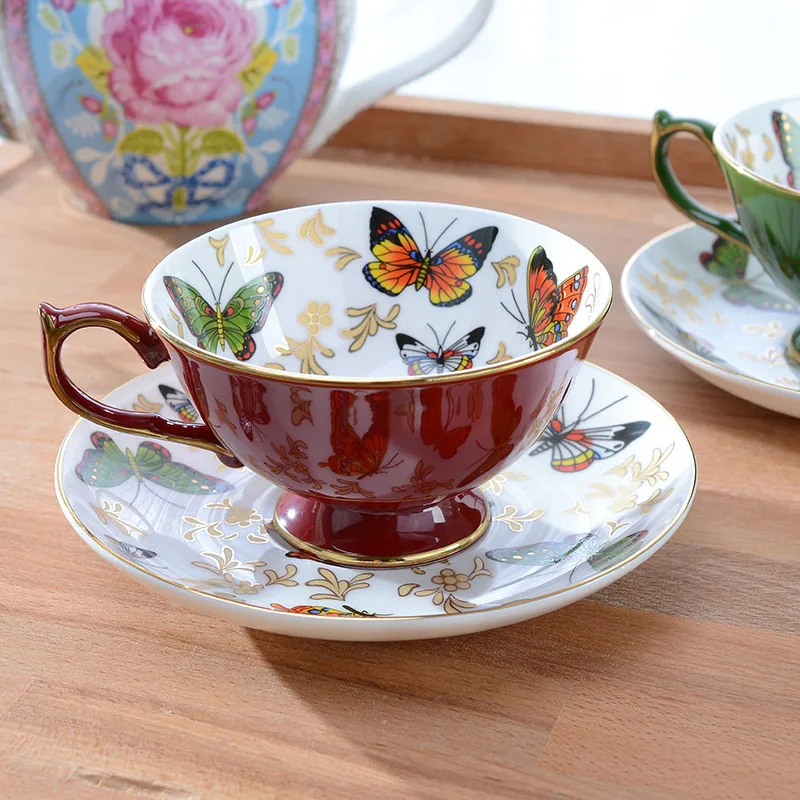 Кофейная чашка с рисунком бабочки 210 мл|coffee cup|cup withtea mug |