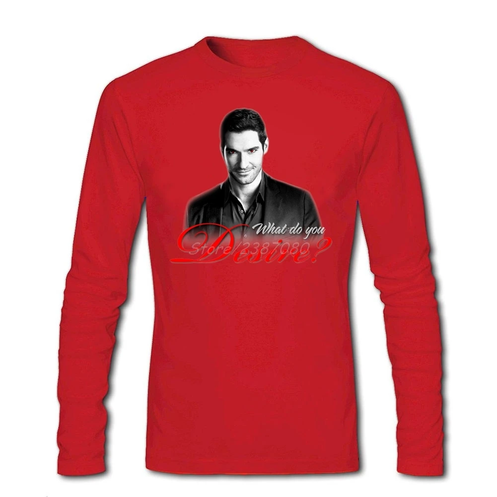 Футболка Lucifer Morningstar Хлопковая мужская рубашка с длинным рукавом и круглым