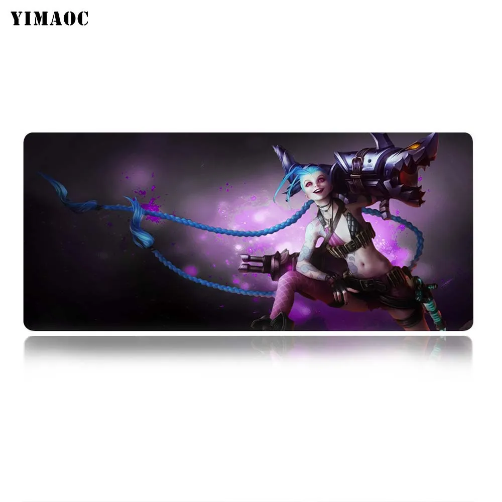 YIMAOC Jinx League of Legends коврик для мыши 40x90 см компьютерный коврик для мыши Противоскользящий коврик для игровой мыши из натурального каучука