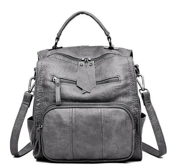 Модный однотонный рюкзак для мам женская мягкая сумка из искусственной кожи
