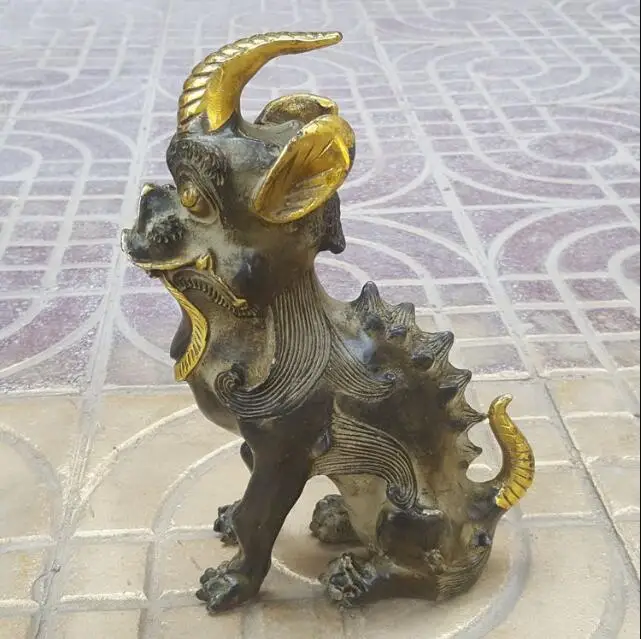 

Pure Copper Mink Sculpture Unicorn Copper Wangtian Roar Ornaments Metal Crafts Home Decoration Gold Sculpture