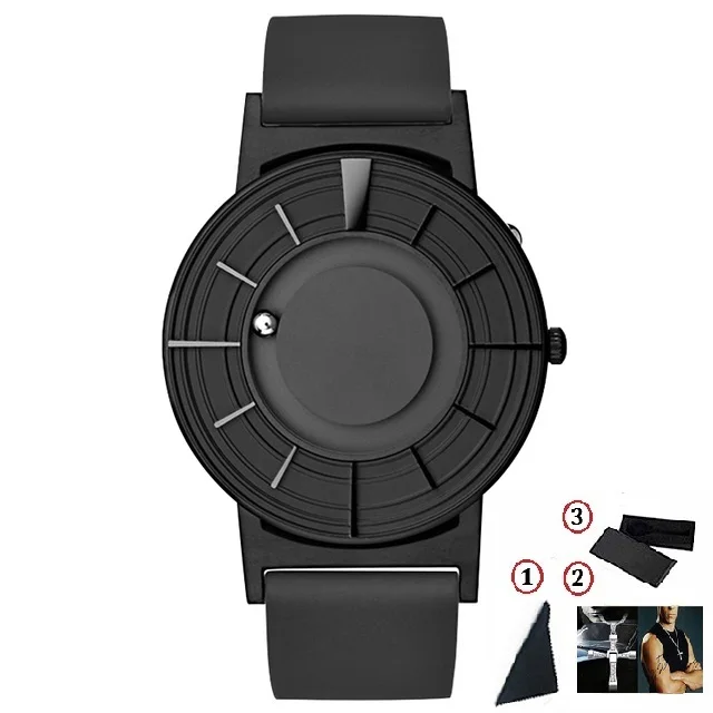 Silicone Strap EUTOUR, магнитные часы для мужчин, для шоу, для мужчин, для женщин, кварцевые наручные часы, модные, повседневные, из нержавеющей стали, мужские часы erkek kol saati - Цвет: Silicone Strap