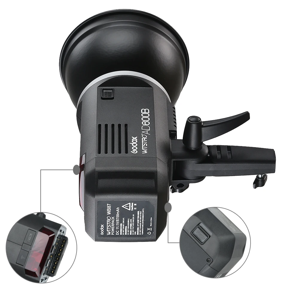 Godox AD600B студия TTL вспышка Bowen крепление GN87 600W HSS 1/8000s 2 4G Беспроводная с литиевой