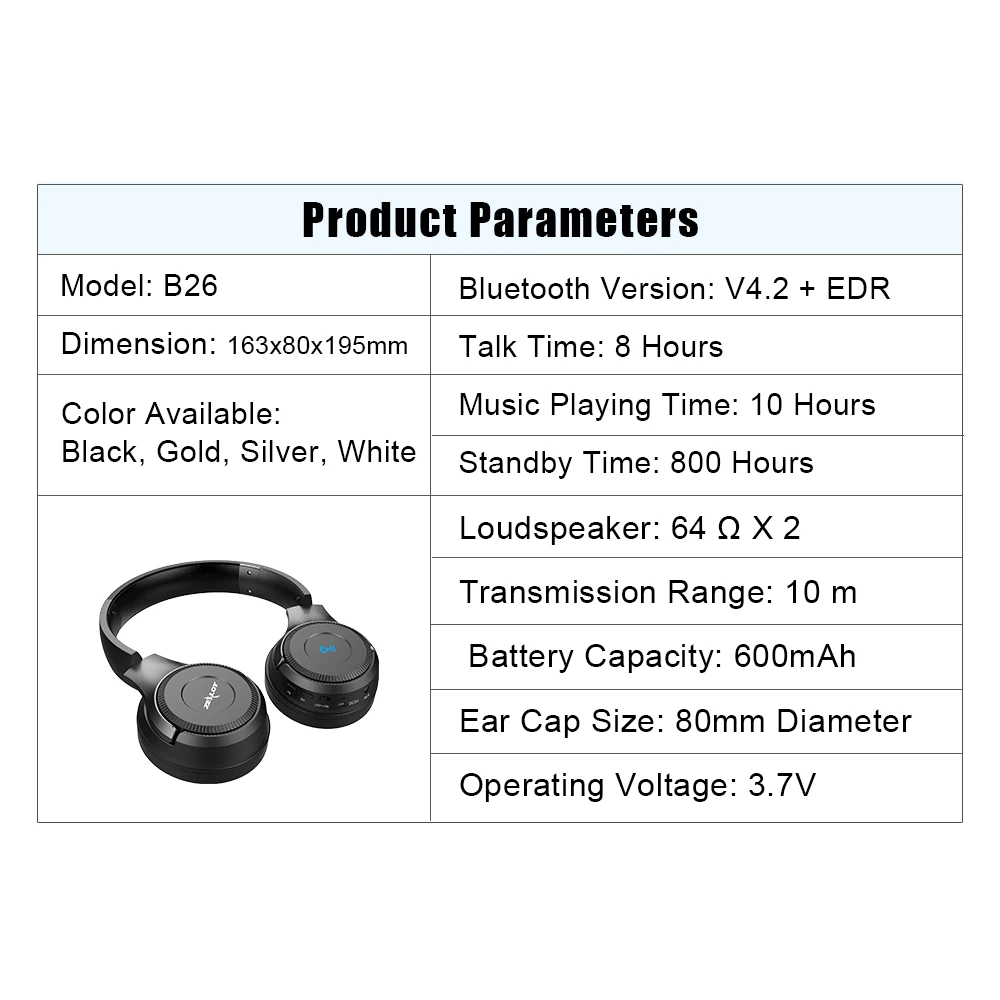 ZEALOT B26T беспроводные наушники для компьютера телефона Bluetooth наушники стерео Бас игровая гарнитура с микрофоном, поддержка TF карты