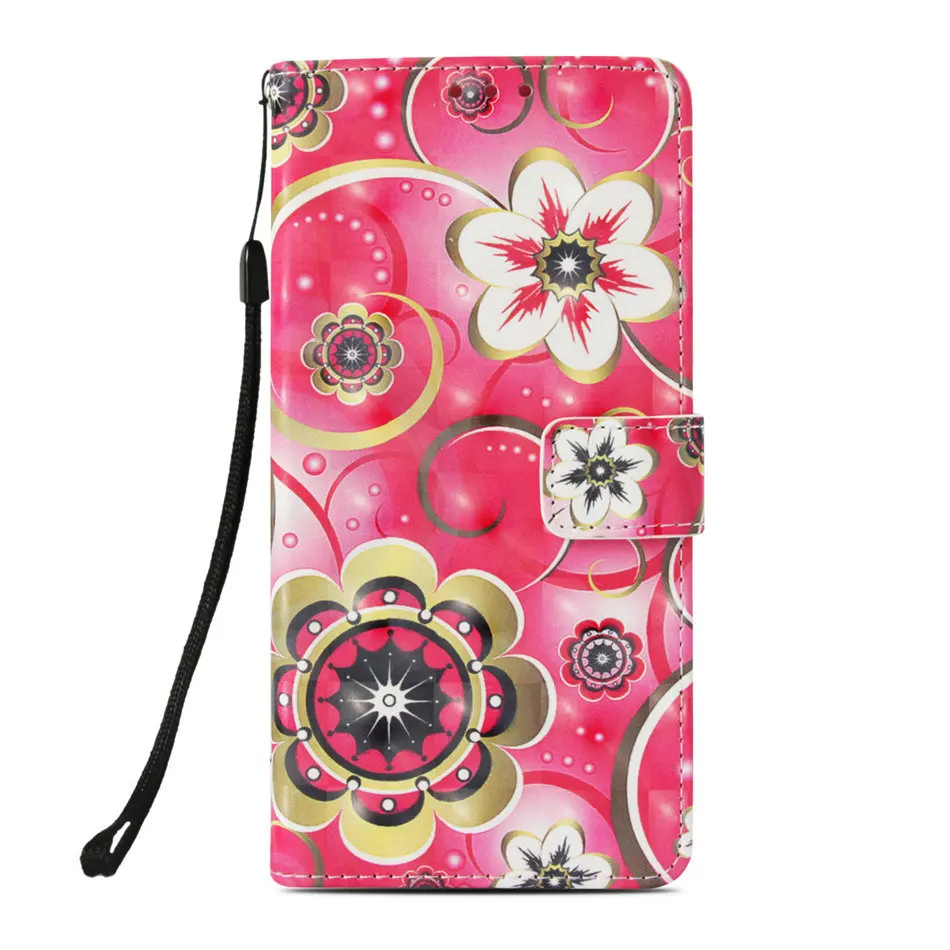 Gyro Flower Роскошный чехол для huawei Honor 6C 8 Lite Enjoy 6s P10Lite P8 P9 Lite Nova Молодежный смарт-кошелек с отделением для карт Повседневный чехол Etui P03E - Цвет: Gyro Flower
