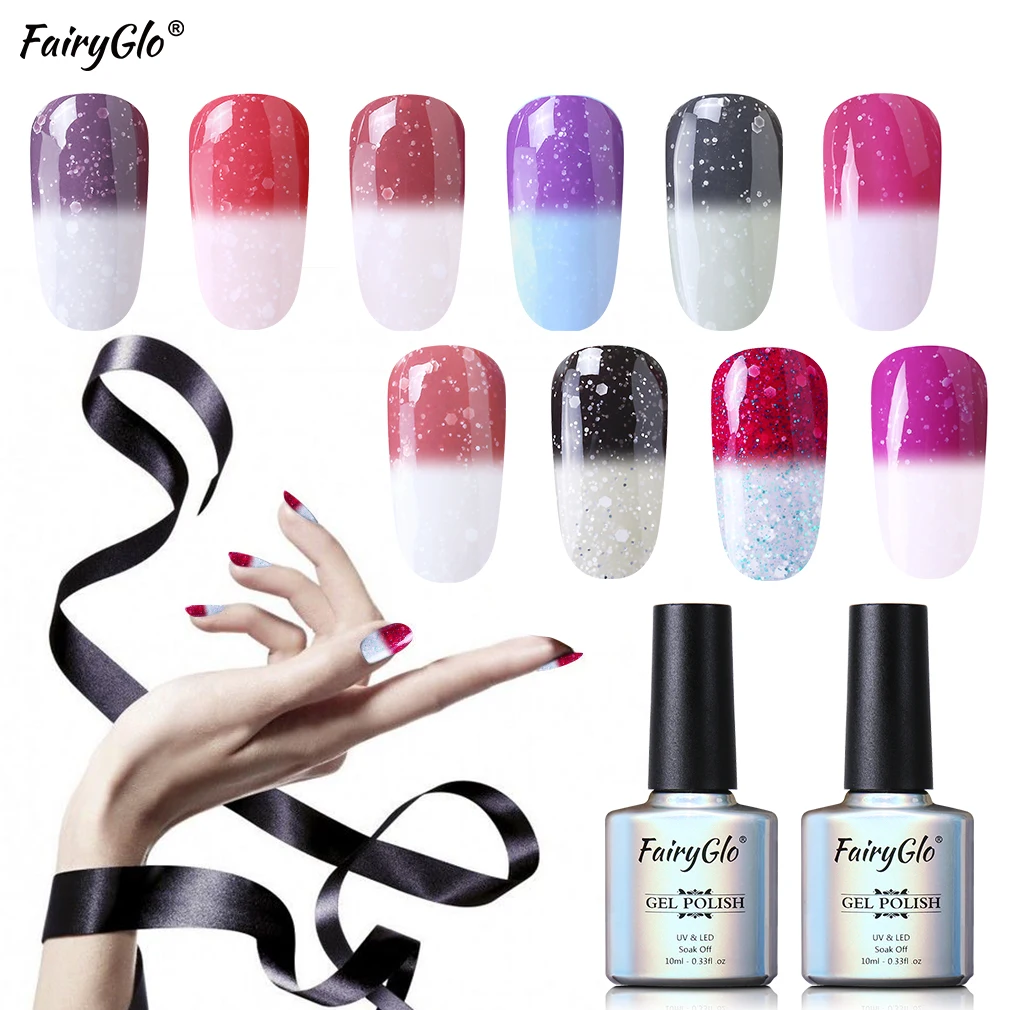 FairyGlo 10 мл Гель-лак для ногтей Снежный термальный Хамелеон Изменение температуры