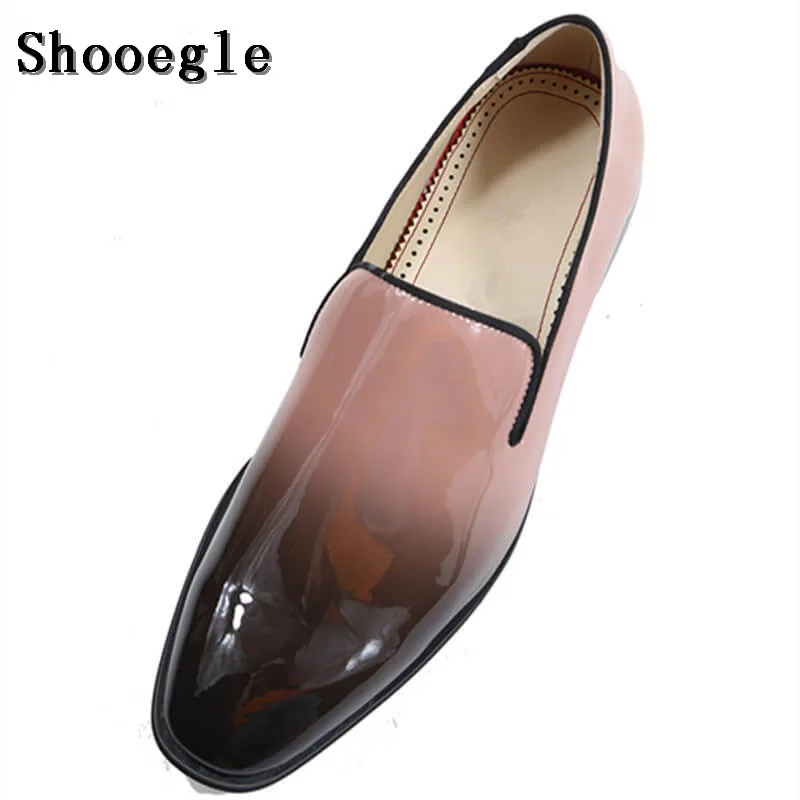 SHOOEGLE/высококачественные мужские туфли для вечеринок Цвет черный розовый Кожаные