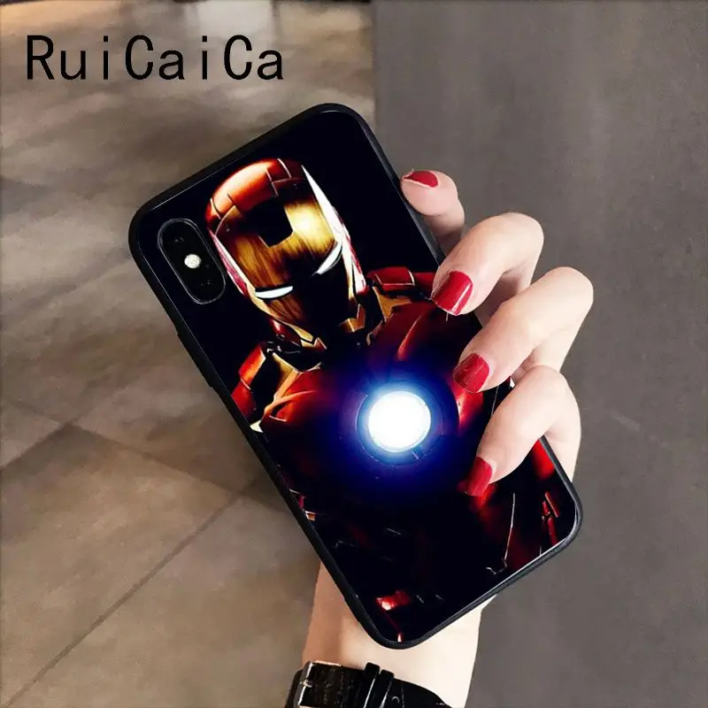 RuiCaiCa Железный человек Marvel Мстители Красочный милый чехол для телефона iPhone 8 7 6 6S