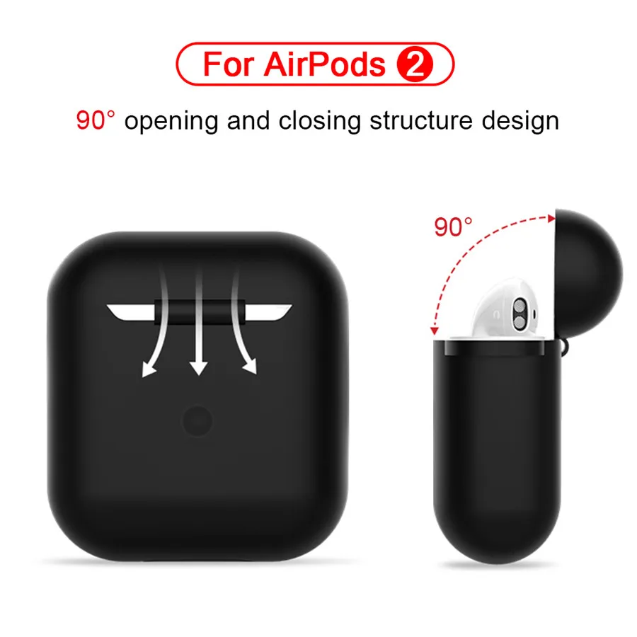 Силиконовый чехол для наушников AirPods 2 беспроводные наушники Apple защитный Air Pods
