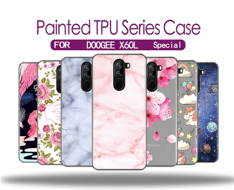 Мягкий чехол для телефона, силиконовый чехол Для Doogee X60L, 5,5 дюйма, модный прозрачный чехол из ТПУ с красочным рисунком