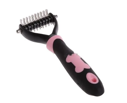 Розовый MTL собака кисточки Dematting Уход за лошадьми Deshedding инструмент триммер гребень грабли 10/13/18 лезвие - Цвет: Розовый