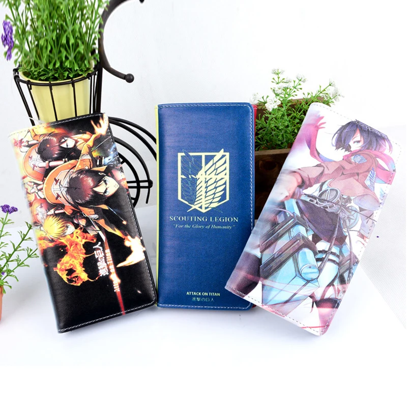 Длинный кошелек из искусственной кожи с рисунком Атака Титанов Shingeki no Kyojin