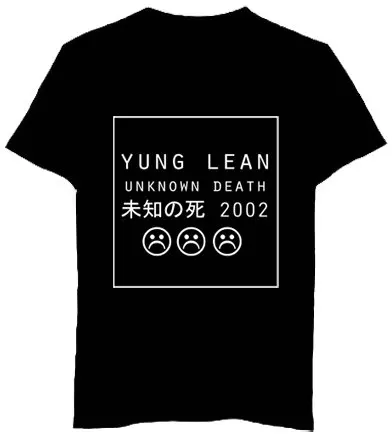 Новое поступление забавная Футболка &quotYung Leanunknown death 2002&quot летняя футболка