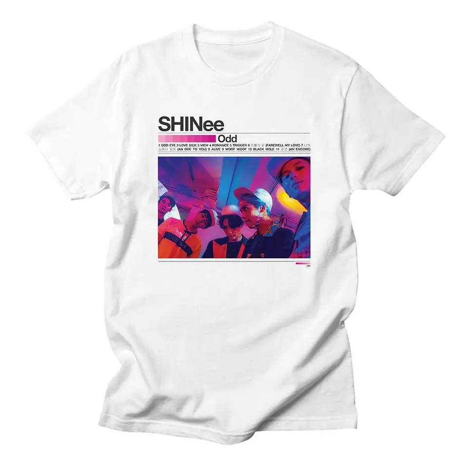 Shinee новые женские футболки на Лето Корейская K-pop модная уличная одежда Harajuku Повседневная белая футболка женская хлопковая размера плюс