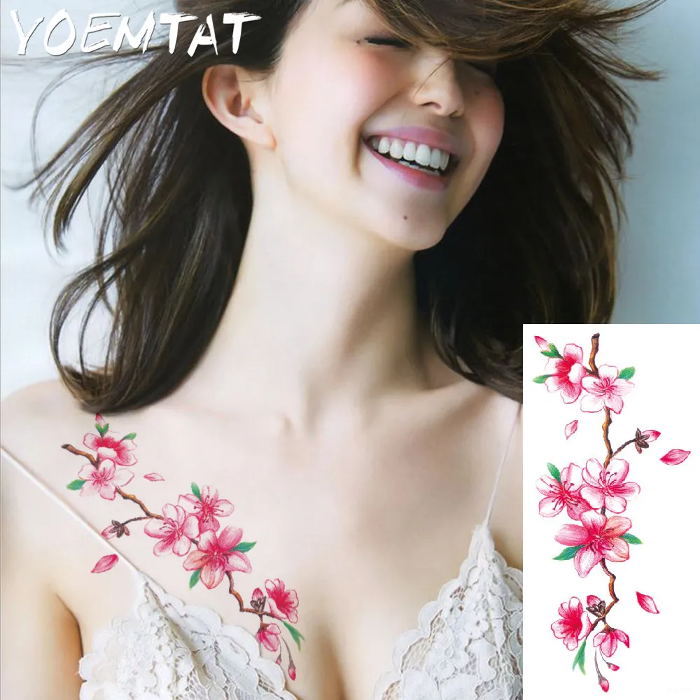 Charm of Chinese lotus flowers arm shoulder tattoo stickers flash henna fake waterproof temporary tattoos sticker women|sticker flash|tattoo