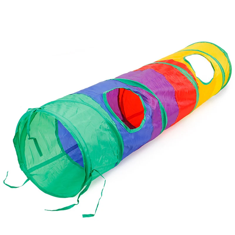 Складной туннель для кошек 2 отверстия щенок кролик игровые трубки с мячом