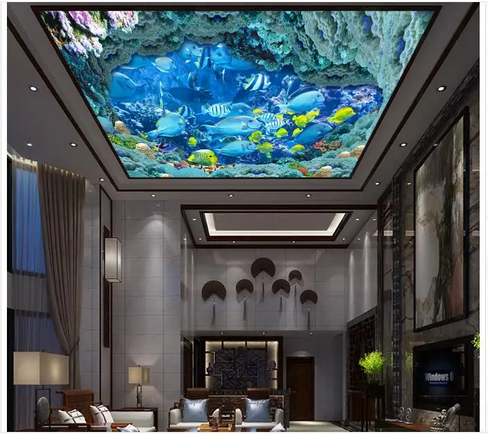 3D обои на заказ потолочные Настенные подводный мир мечты Френки потолок