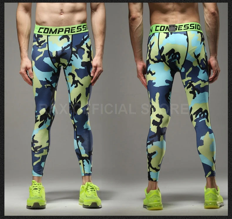 Мужские компрессионные брюки для бодибилдинга Jogger Фитнес упражнения обтягивающие леггинсы компрессионные колготки брюки спортивная одежда - Цвет: Huanglanmicai