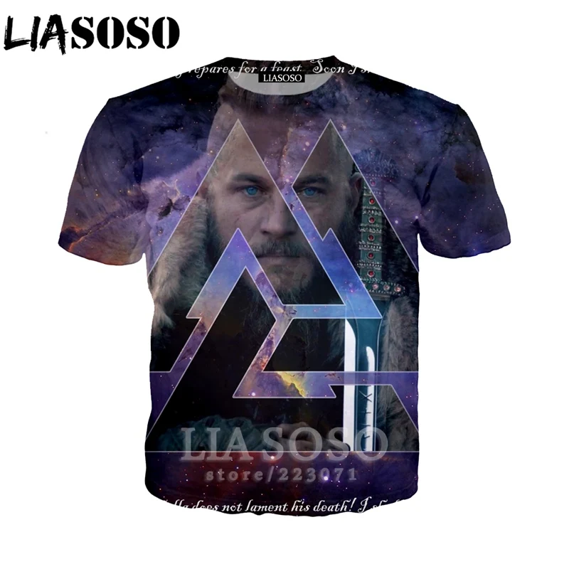 LIASOSO, Новинка лета, мужские и женские толстовки, 3D принт, сериал Викинги, футболка, модная, короткий рукав, толстовка, Harajuku, пуловер, B022-5 - Цвет: 8