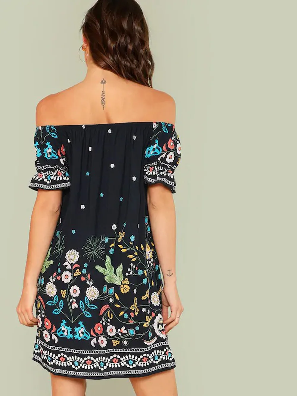 Женское пляжное платье с открытыми плечами Пляжное цветочным принтом и Vestidos De