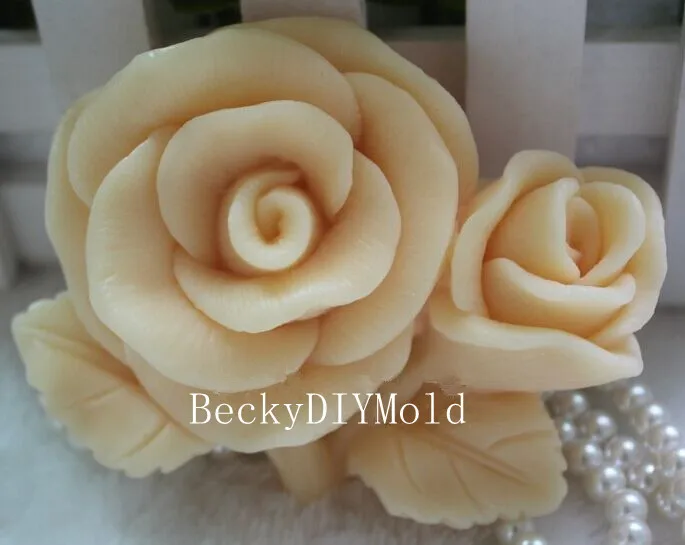 Оптовая продажа! 1 шт. силиконовая форма для мыла ручной работы с двумя розами