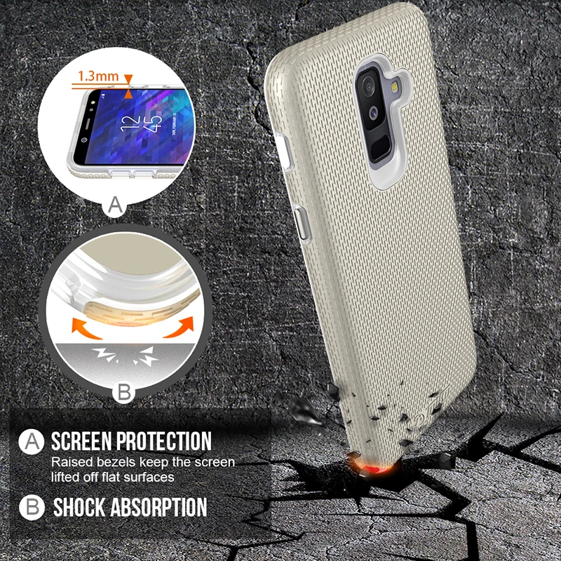 Двухслойные противоударные чехлы для телефонов TOIKO X Guard Samsung Galaxy A6 Plus 2018 PC TPU