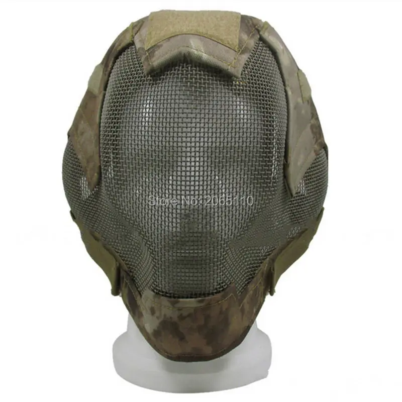 Военная Тактическая Маска на все лицо металлическая сетчатая Боевая маска из